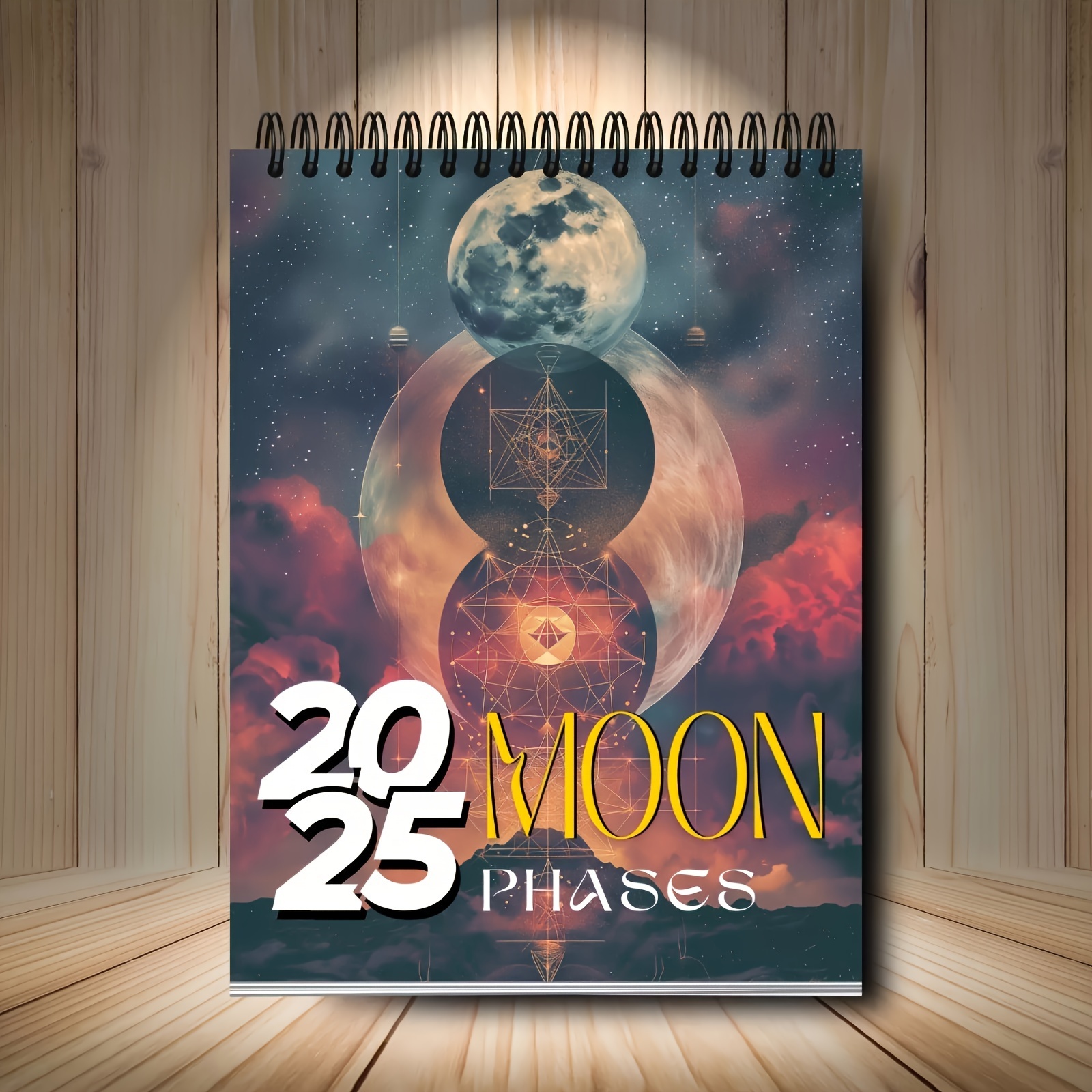 

2025-2026 Calendar: 12-month Spiral Desk Planner With Moon Cycles - Perfect Gift For Birthdays, Christmas, Thanksgiving, And New Year