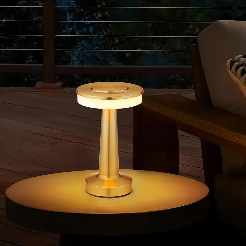 1 round usb charging table lamp golden metal touch dimmer 3 color night light halloween christmas decorative bedside lamp suitable for home bedroom living room decoration Product details 5