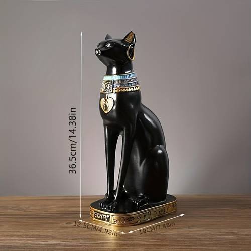 vintage egyptian cat resin figurine ideal for movie props and home office decor suitable for indoor and outdoor use