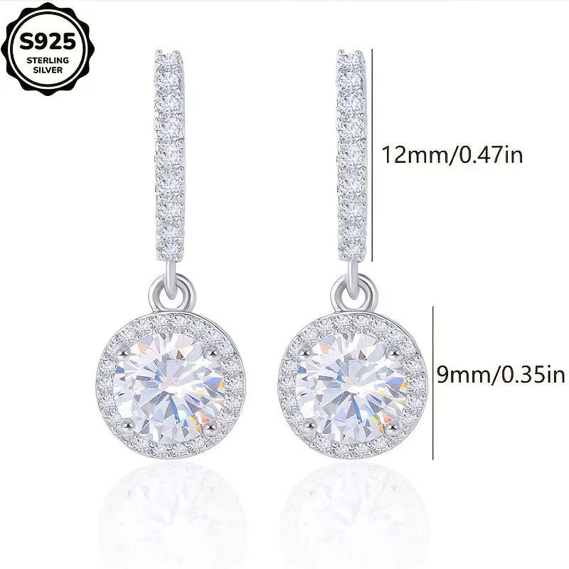925 silver moissanite earrings ring earrings luxurious and elegant daily gift for wife mother girl birthday gift mothers day gift suitable for wedding and special occasions halloween thanksgiving christmas gift box included Product details 2