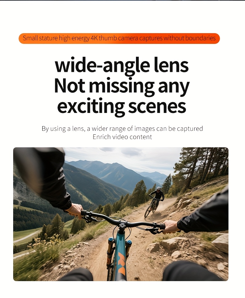 4K Ultra HD Thumb Action Mini Camera, Bike And Motorcycle Recorder, Built-In Hotspot Wifi, Wearable Action Camera, Magnetic Design, Compact And Lightweight, Easy to Install, Outdoor Travel, Sports And Pet Camera
