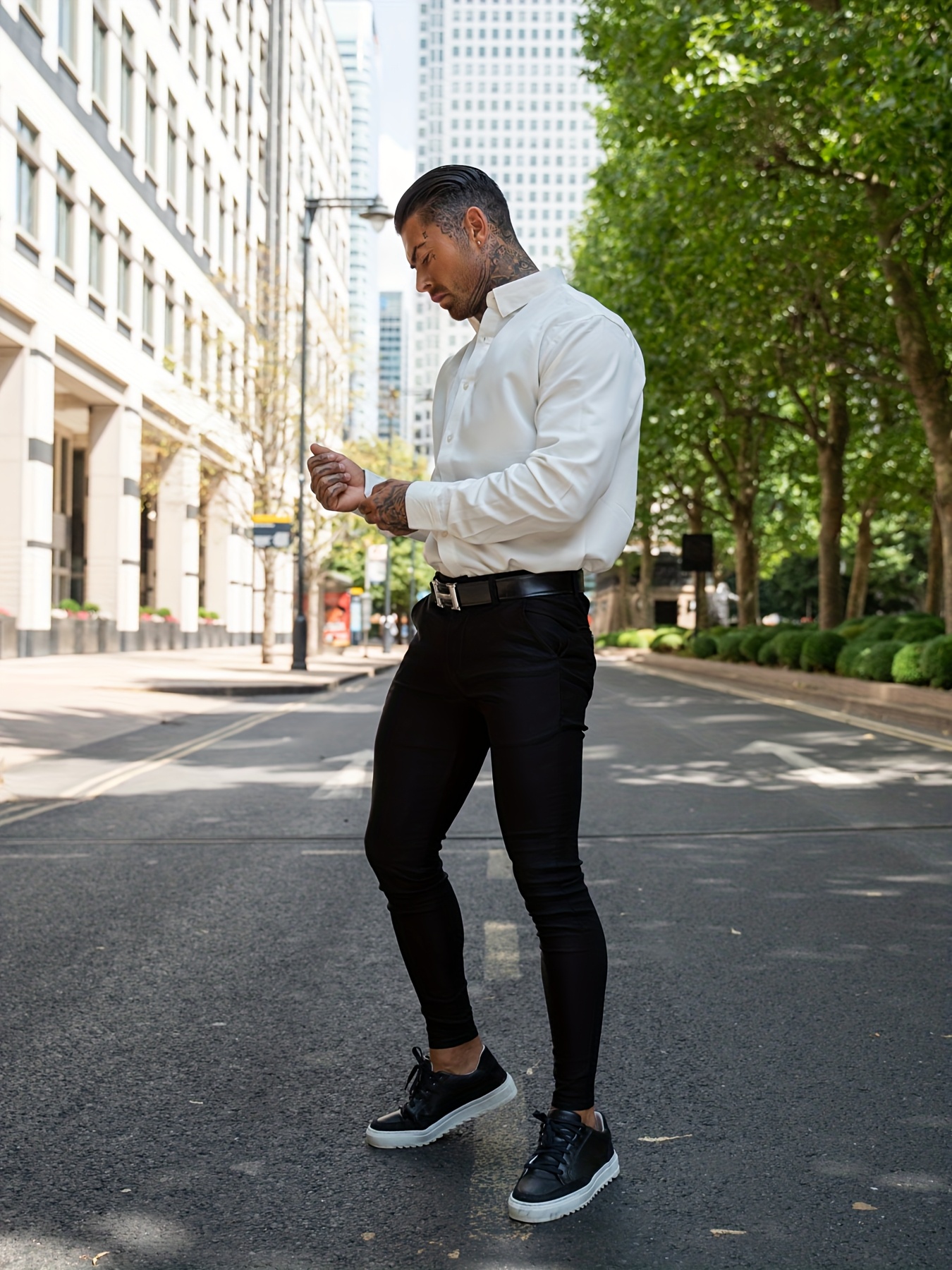 black dress in wedding Flat Front Dress Pants - Unisex main image 0