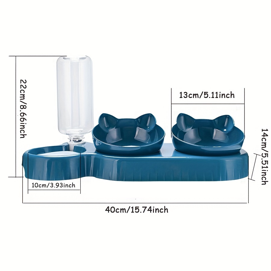 3 in 1 pet feeder with automatic water bottle dual bowl tilted rotatable design plastic feeding watering supplies for and rabbits details 3