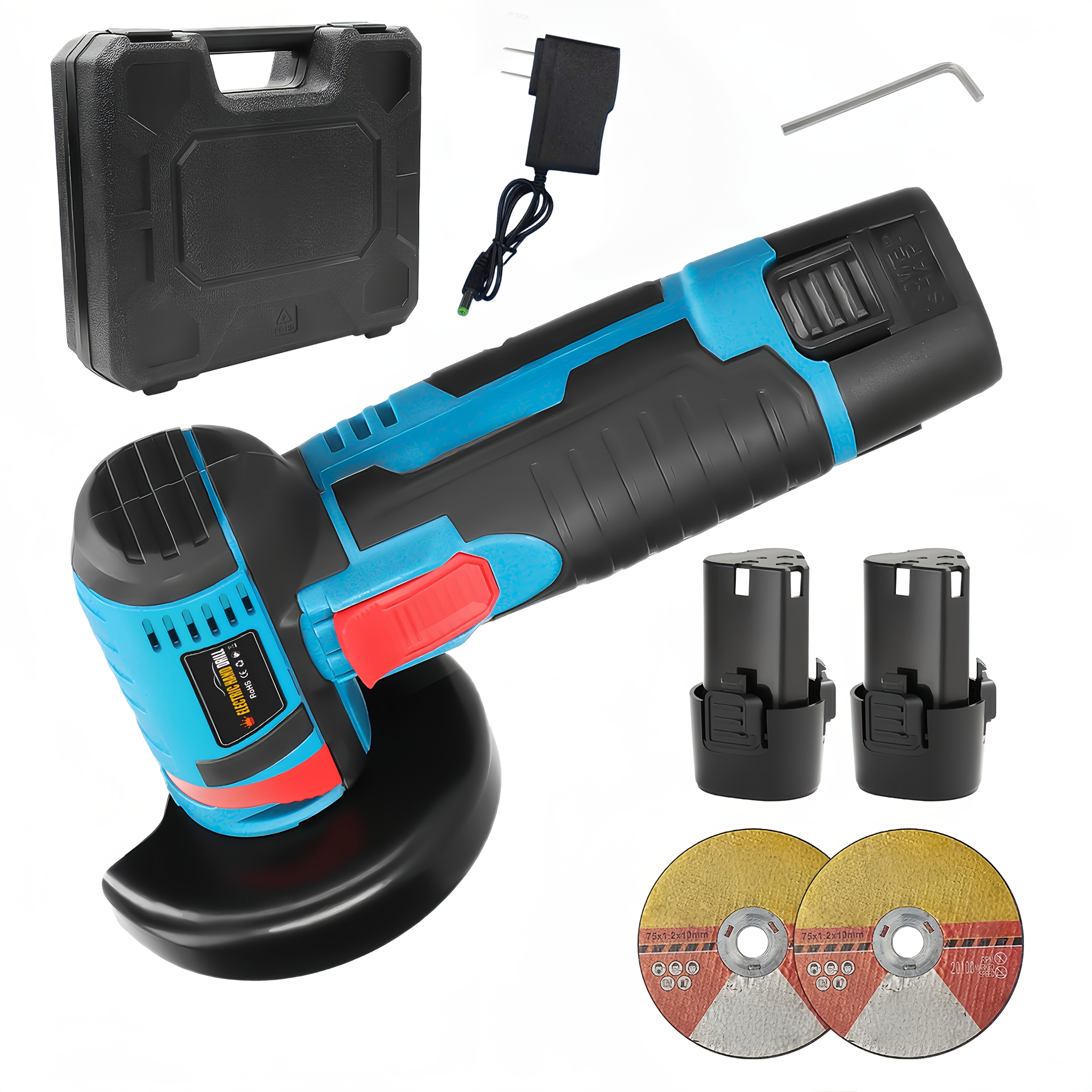 TEMU Nouvelle meuleuse d'angle électrique 12V, mini-polisseuse multifonctionnelle, à main, utilisée pour polir les carreaux, , , convient pour polir