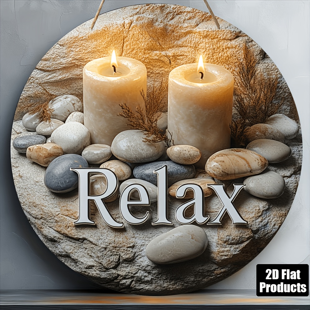 TEMU 2d Flat, 1pc Wall Plaque - Retro Wood Round Decorative Sign Suitable For Home, Office, Cafe, Decor - Minimalist Zen Centerpiece For Meditation