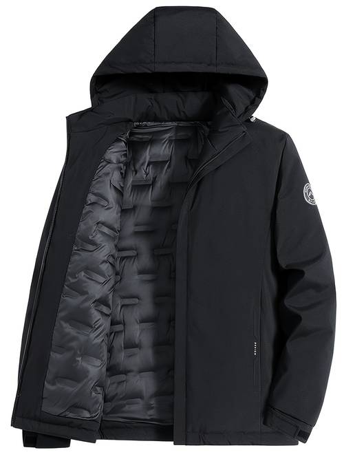 mens winter thickened down jacket with hood for middle aged fathers warm and windproof overcoat for outer