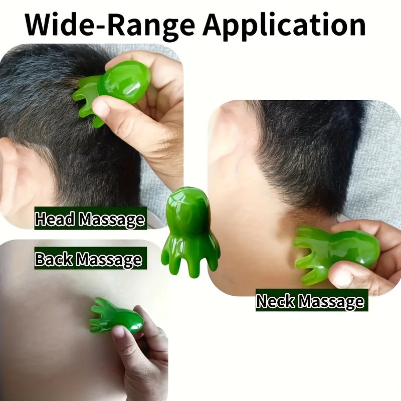 1pc portable manual octopus shaped head massager honey wax resin octopus massage comb massage meridians facial massage brush spa scraping comfortable mini massager suitable for all ages