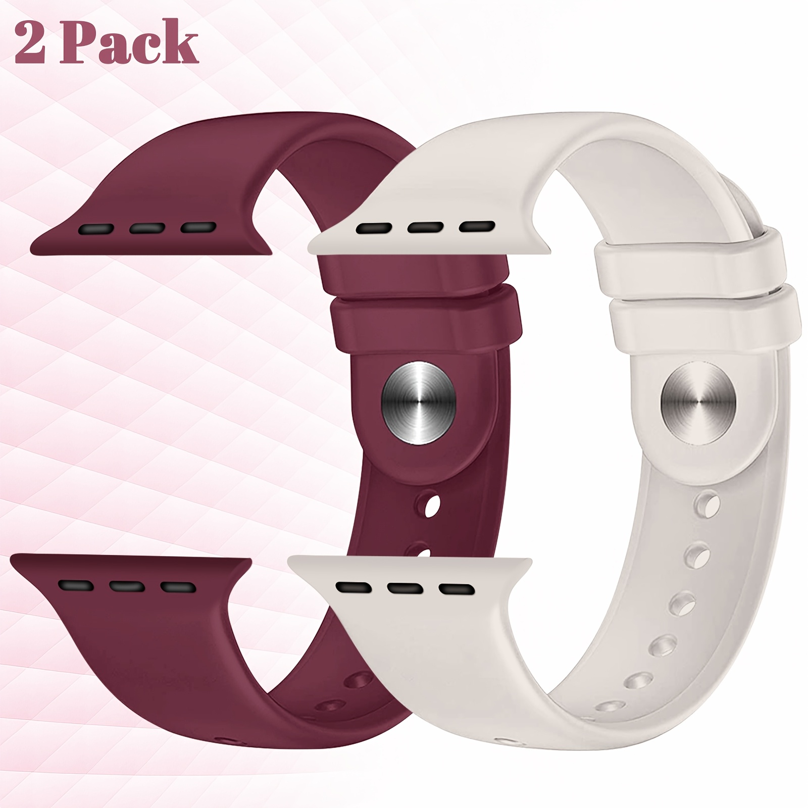 TEMU Juego de 2 correas deportivas de silicona , coloridas e impermeables | Compatibles con Apple Watch Series SE/Ultra/11 la 1, se -49mm, cierre