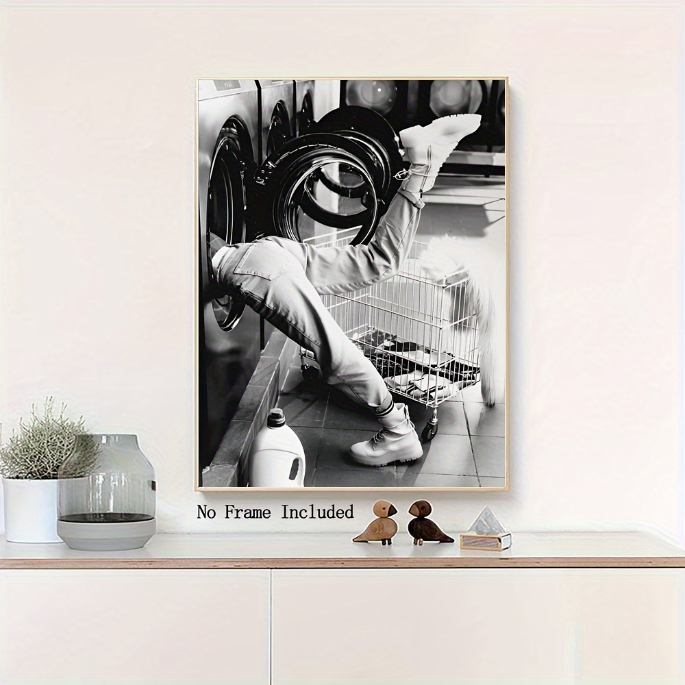 Peinture Toile Art Mural Journ e Lessive Noir Blanc Art Temu France