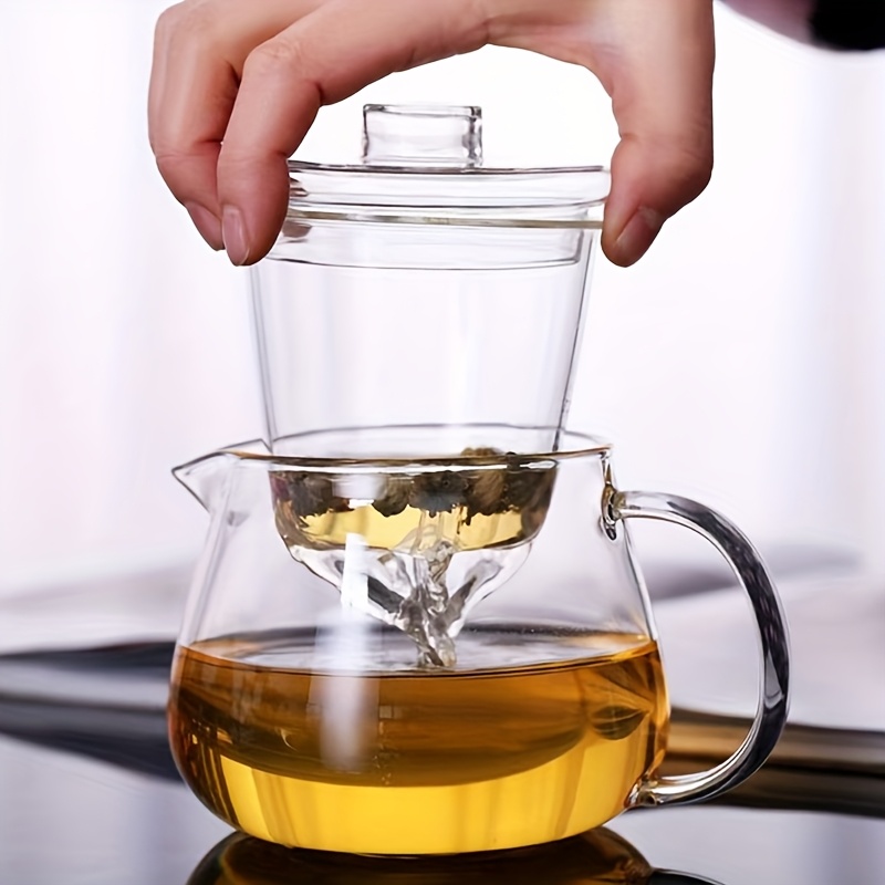 Image of 1pc Of High Borosilicate Heat-resistant Transparent Glass Flower Teapot, With A Lid And Inner Filter, Duckbill Brewing Teapot, Fu Teapot, Thickened Tea And Coffee Pot