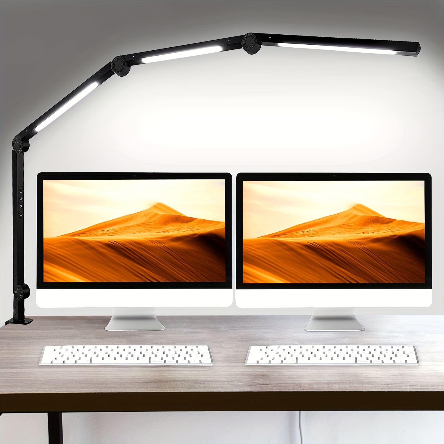 

Led Desk Lamp With Clamp Flexible 4 Swing Arm Light Sources Desk Light, 4 Color & 5 , Eye Led Table Light With Memory For Table Lamps For Office