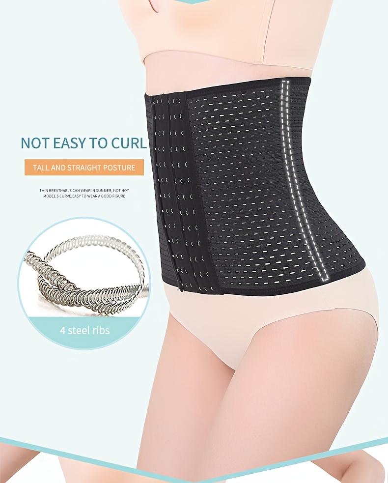 Waist Trainer Corset Shapewear Tummy Control Body Shaper Waist Cincher for Women Postpartum Belly Band Wrap with 6 Rows of Hooks