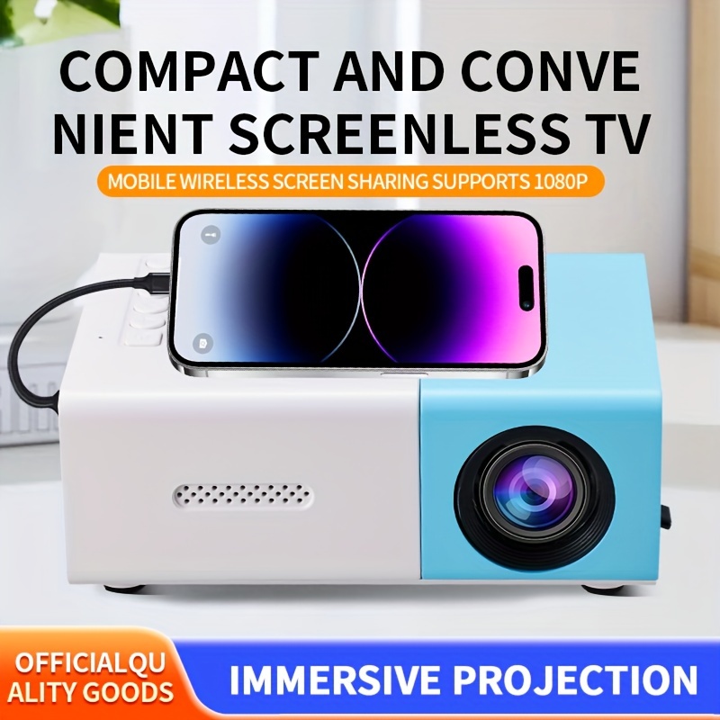 

Bright 3000+ Hd Mini Projector Portable, 3d-ready, Multi-device Compatible, With Remote