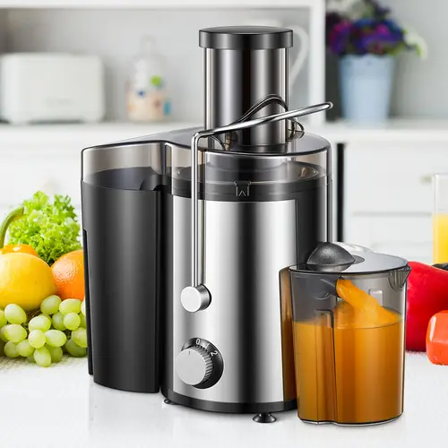 800w centrifugal juicer machine with 3 wide mouth feed chute stainless steel construction bpa easy to clean compact for fruits vegetables black vegetable juicer machine healthy juicing stylish kitchen tool sturdy build juicing busy professionals