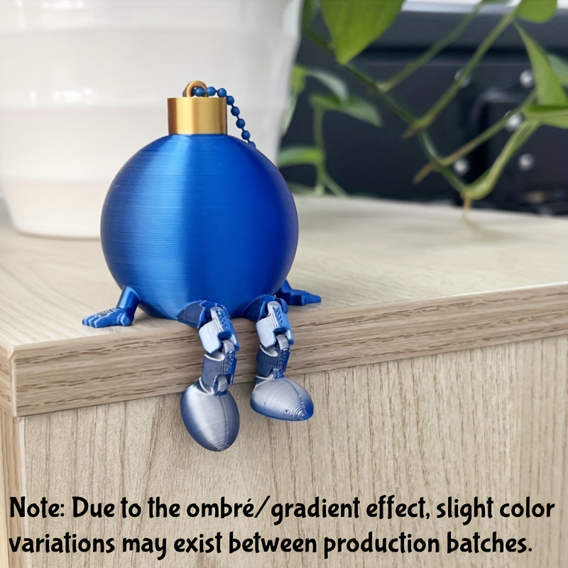 Flexible Gradient Color Christmas Ball Decoration, Cute Christmas Hanging, 3d Printed Pla Material, Add Desktop Decoration For Christmas (1pc)