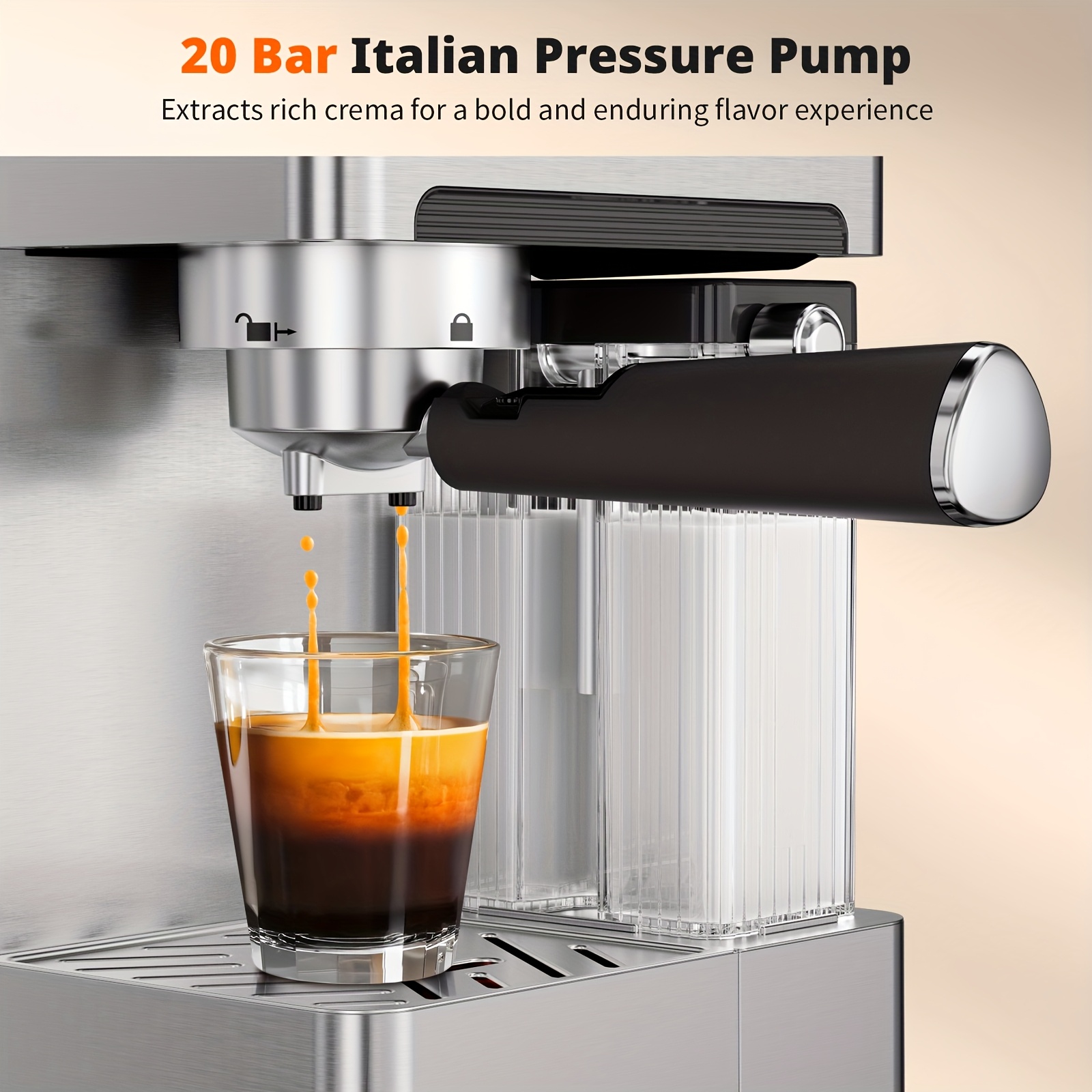 20-bar 3-in-1 espressomachine met automatische melkschuimer