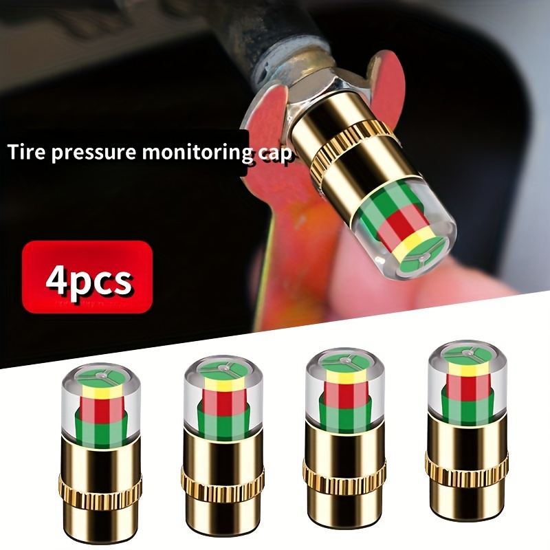 

4pcs High-precision Tire Pressure Gauge Caps For Cars & Motorcycles - Stainless Steel, Wheel & Accessories