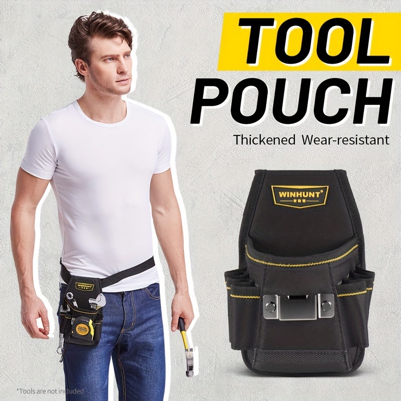 

Winhunt Tool Belt Set For Men - Waterproof, Knit Black With Multiple Pouches & Belt Clip - Electricians, , Gardeners, Tool Pouch Belt