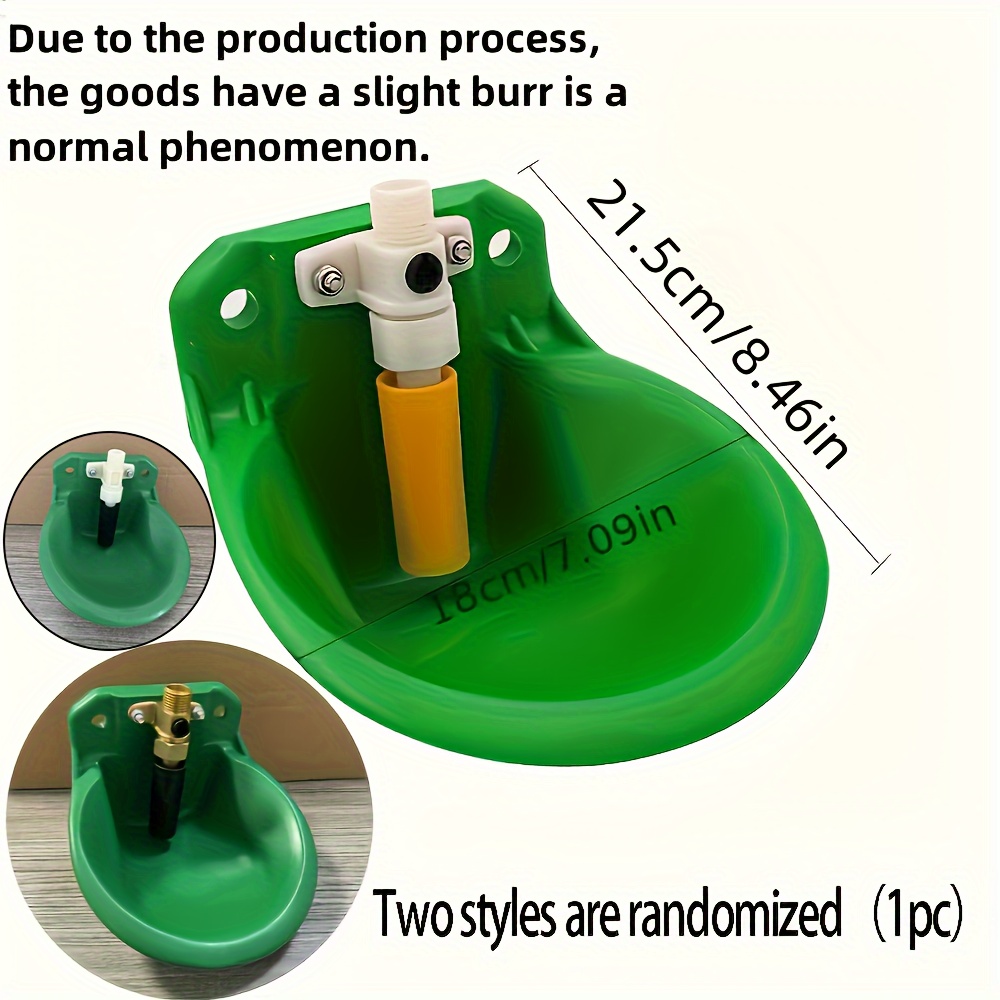 TEMU 1pc 2-in-1 Goat And Sheep Feeder With Automatic Water Dispenser – , Durable Plastic, Green Aquatic Bowls For Livestock Drinking