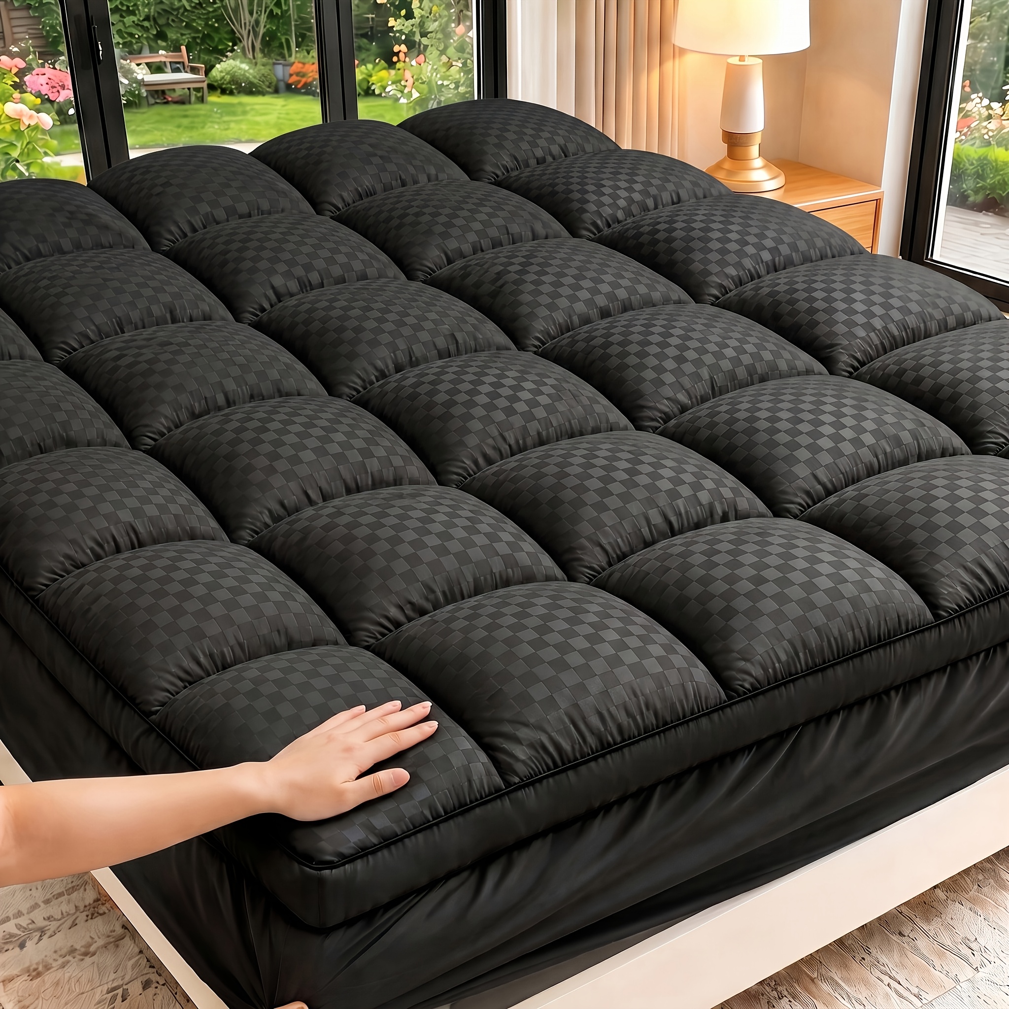TEMU Mattress Cover In 5 Sizes Including , Breathable Temperature-regulating Bed Cover, -top Deep Pocket Mattress Protector, Ideal Bedroom Supply For