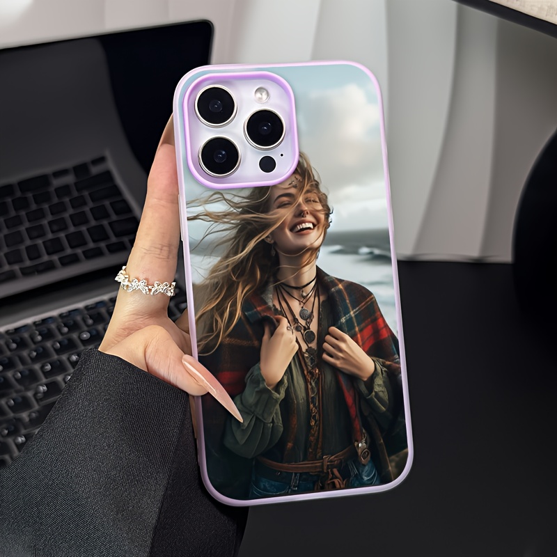 TEMU Phone Case: Customizable Large-hole Purple -one Matte Anti-drop Phone Case, Suitable For 17 Pro Max/16 Pro Max/15 Pro/14 Plus/13 Pro/12 Pro