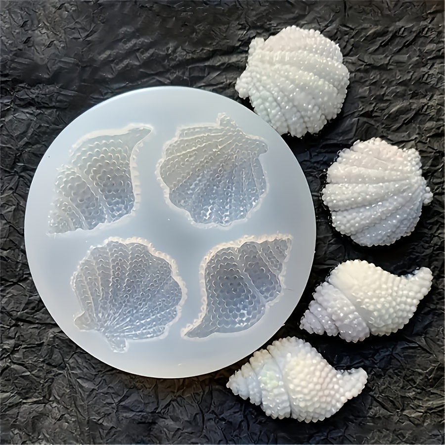 

Silicone Seashell Mold, 4- Conch Shell Design, For Resin, Plaster, Aromatherapy Candle Making, With Jewelry Casting And Crafting, For Use Without Power