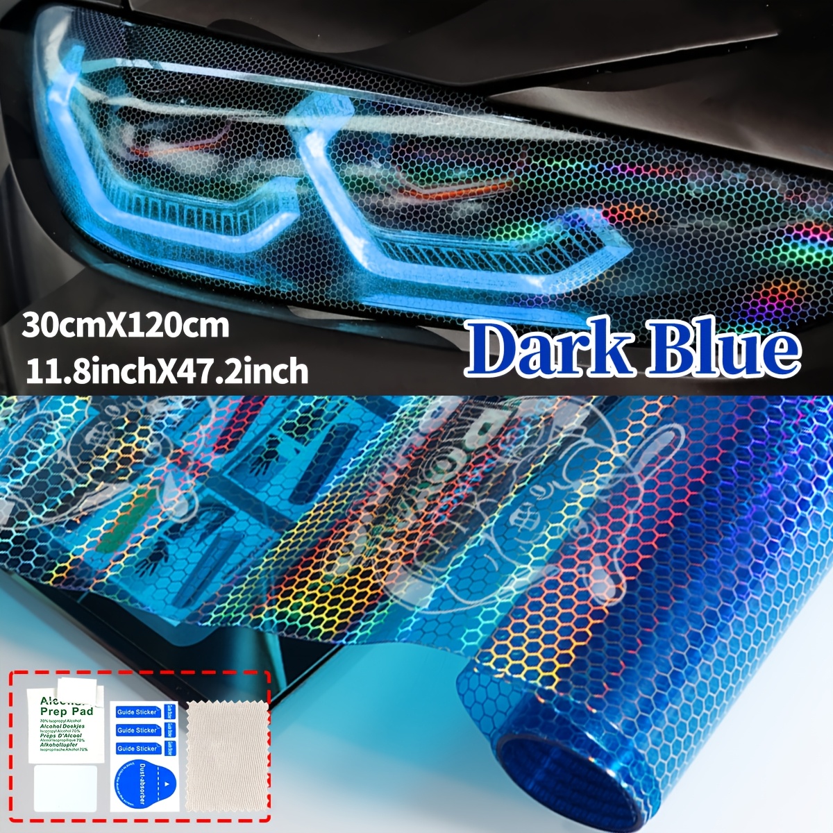 ¡película de vinilo láser de 12 colores con diseño de   para coche! vinilo con   hexagonal para faros delanteros y traseros - ¡folletos de protección   de color  !