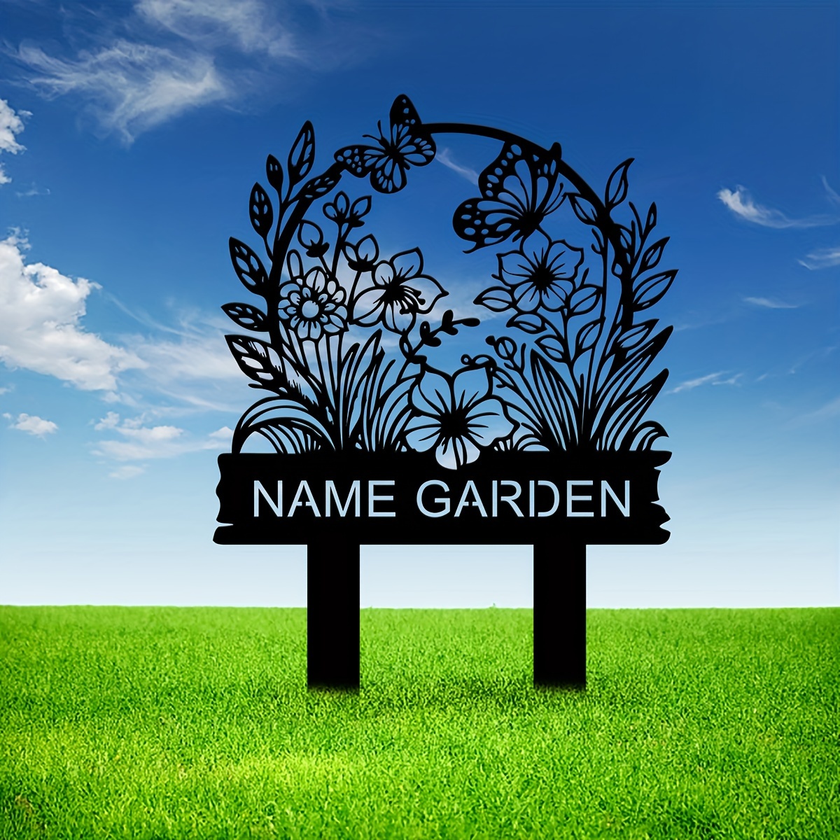 

Custom Vintage- Garden Sign With Stakes - Personalized "name Garden" Flower & , Outdoor Lawn Decor, Ideal For Garden Enthusiasts, Garden Decorations