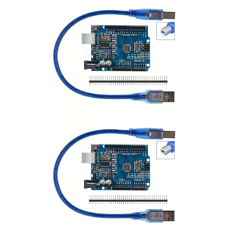 2 шт.   r3  328p-au мікроконтролер ch340g покращена версія платформи розробки, сумісна з   ide, в комплекті usb кабель та   мм пряма розємна планшка, багатофункціональна компютерна система | стильний розроб | прозорий   Опис товару 0