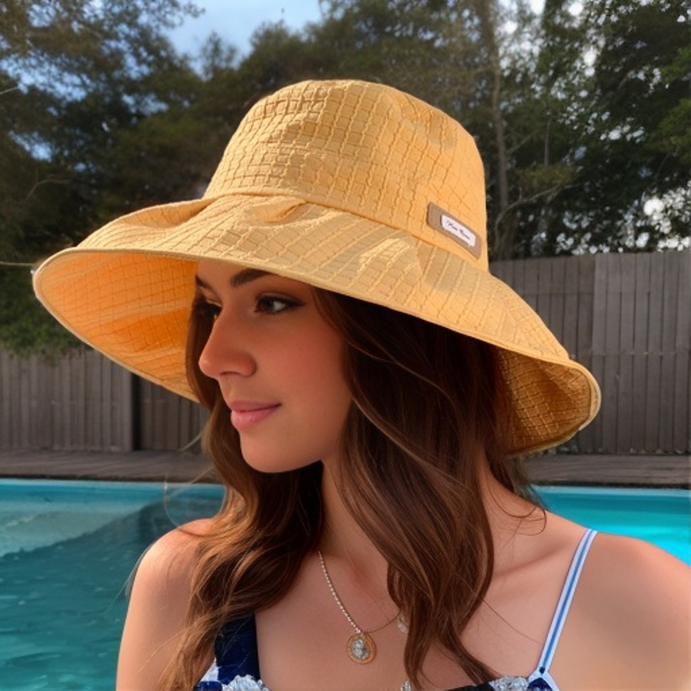 Fisherman Hat with Drawstring, Summer Sunshade Outdoor Travel Beach Sun Protection Hat, Wide Brim Sunblock Hat,Temu