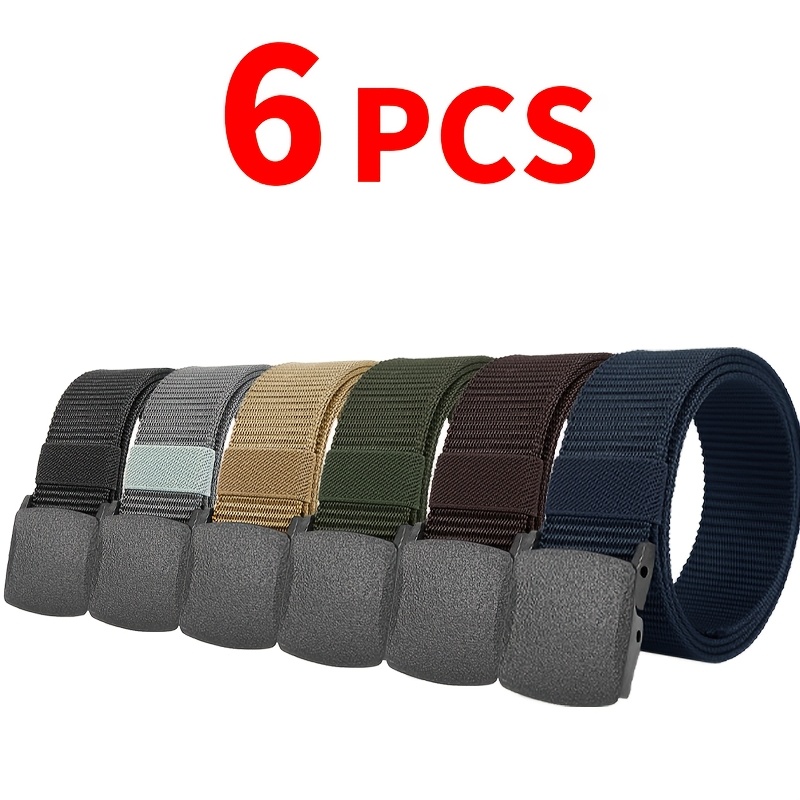 TEMU Cintura da set 6 colori, cintura casual da esterno, materiale interamente in plastica senza metallo