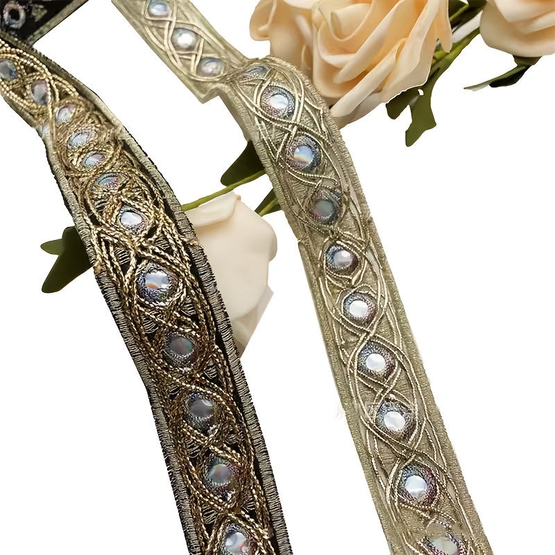 Ethnic Style Sequin Embroidered Lace for Clothing Additions