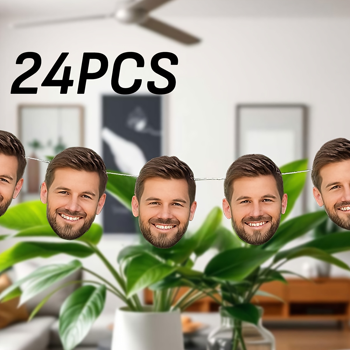 TEMU Bannières d'anniversaire personnalisées avec photo de visage, décorations de bannière de fête personnalisées, drapeaux photo personnalisés,