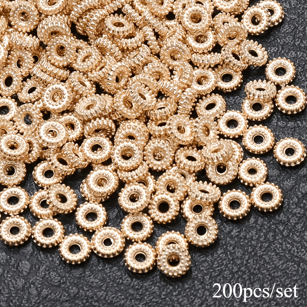 TEMU 200 pz 6mm Perline distanziali sfuse in plastica a forma di a ruota, mix casuale, per creazione di gioielli e lavoretti fai da te