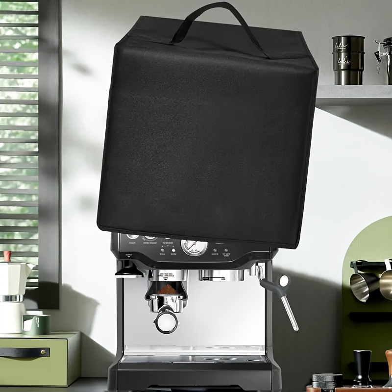 TEMU 1pc Black Countertop Coffee Machine Cover With & Scratch-resistant, Compatible With Espresso Makers, Coffee Machines, Ice Makers, And Small