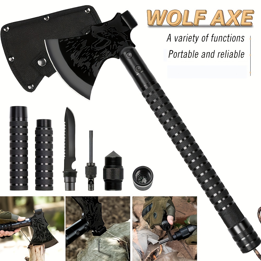 

Camping Axe With Sheath Folding Hatchet Axe Portable Hatchet Multi-tool, Tomahawk For Outdoor Hiking Camping