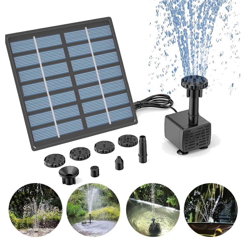 E-shop Solar-Schwimmbrunnenpumpe 1/2 Stk., IPX8 Vogeltränke-Brunnenwasserpumpe solarbetrieben mit 8 Zubehörteilen, solarbetriebene Wasserbrunnenpumpe