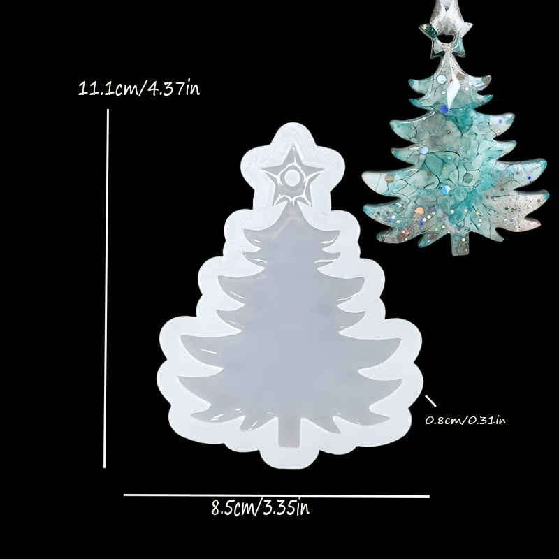 TEMU Resin Silicone Molds, Christmas-themed Star And Christmas Tree Tag Molds, Silicone Molds For Hand- Resin Christmas Decorative Tags, Star And