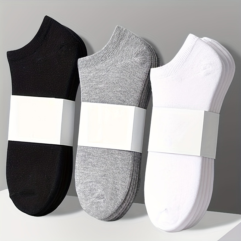 

5pairs Spring And Summer Men's Versatile Sports Ankle Socks, Spring And Autumn Simple Breathable Short Socks, Autumn And Winter Outdoor Versatile Unisex Invisible Socks