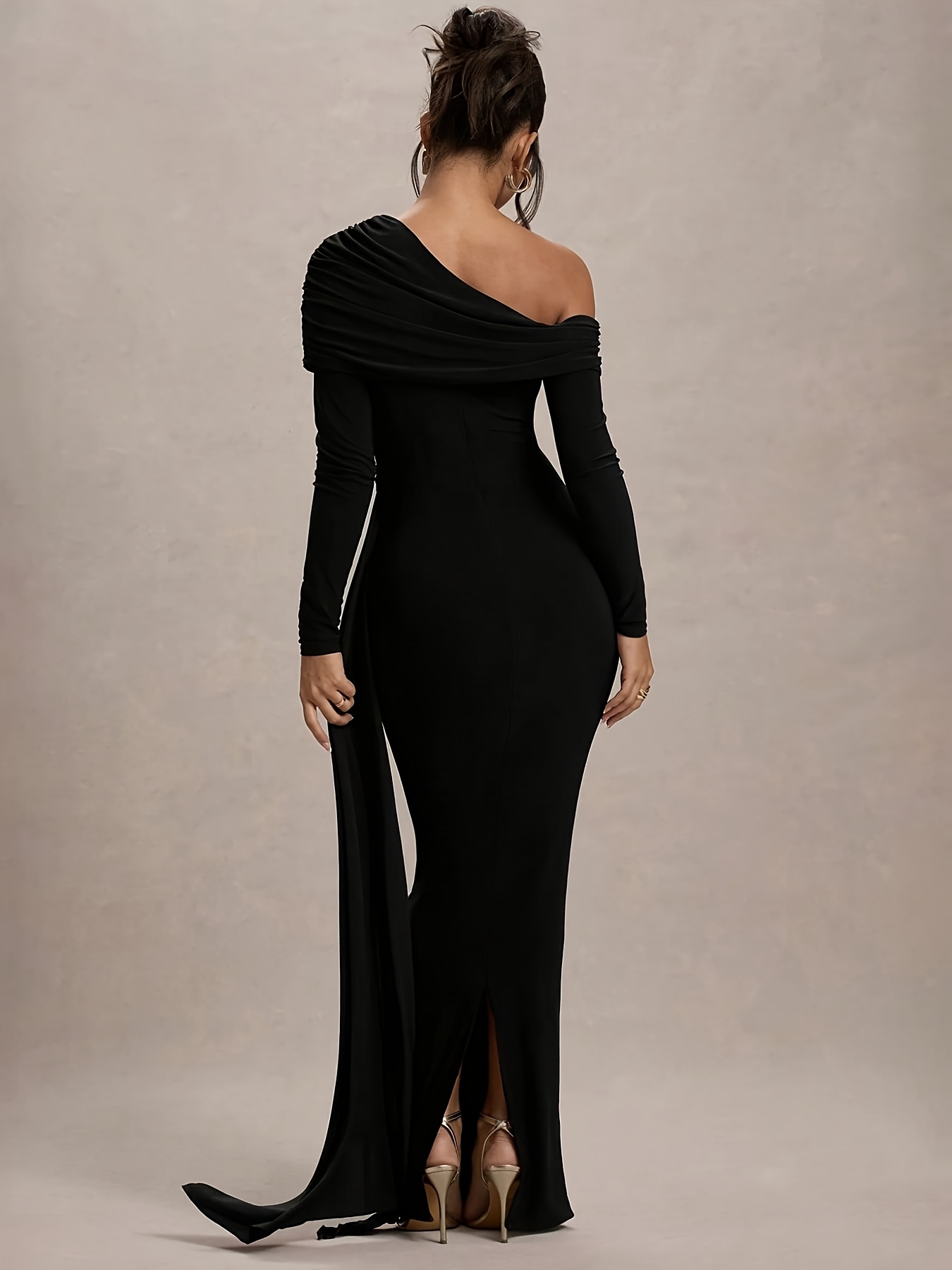 burgundy glitter dress Draped Sequins Glitter Sheath Gown By Ladivine CD279