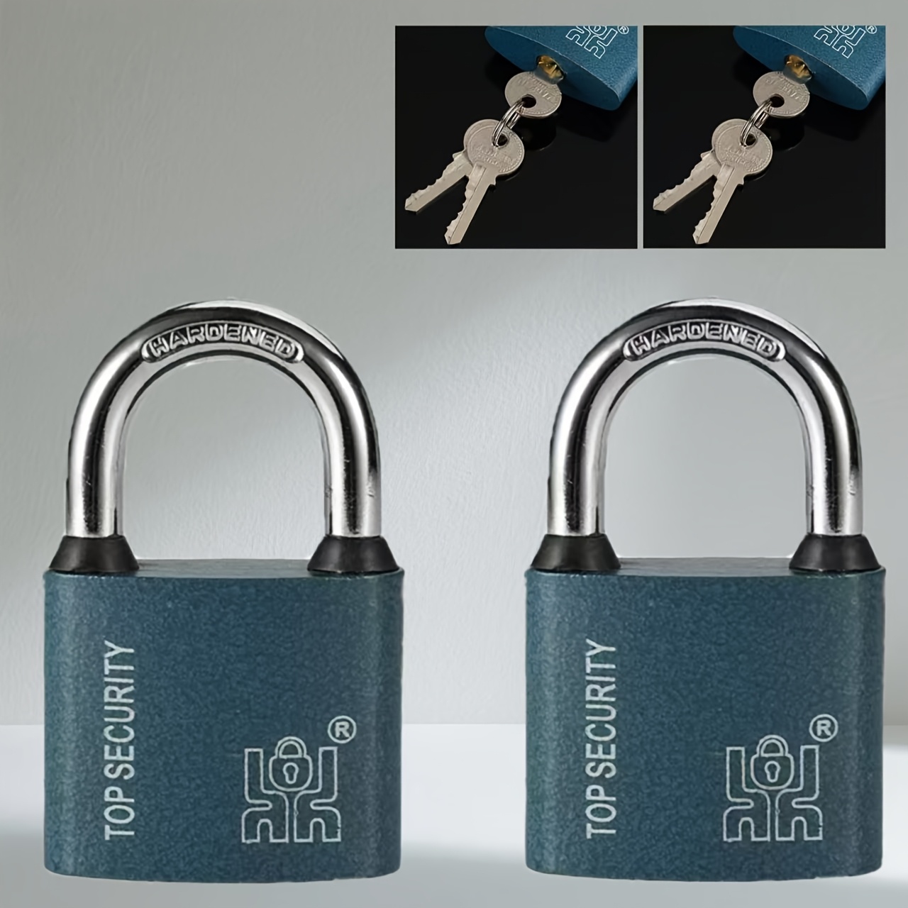 2pcs Padlock With - Metal - Rust-proof, Waterproof Safety Lock, Suitable For Dormitories, Cabinets, , Iron Cages, Etc. - Rust-proof , Dust-proof Cover Steel Chain