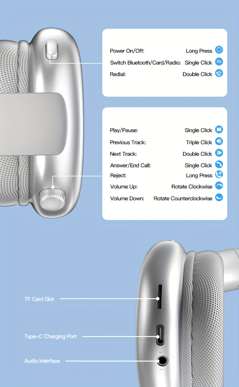 SY-T9 Over-Ear Wireless Headphones, Universal Music Headset for Phone And Laptop