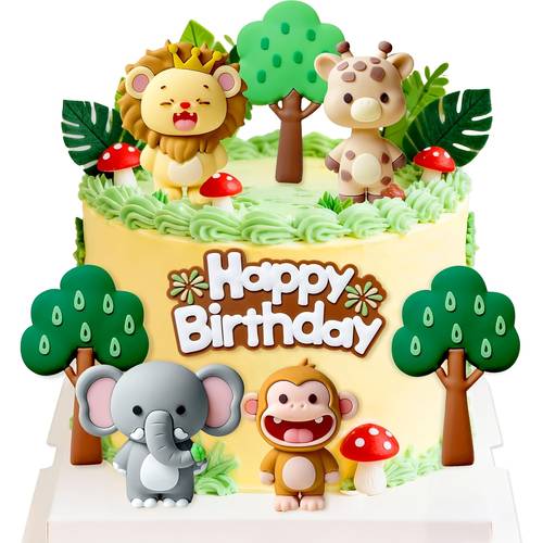 8 pezzi animali della decorazione torta wild one decorazione torta leone torte di compleanno baby shower forniture per feste