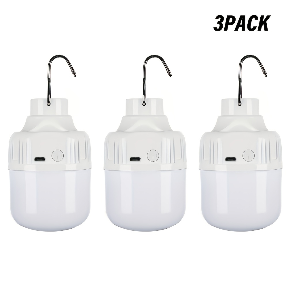 TEMU 3pcs Camping Lantern Set, Portable Led Camping Lights, Usb Rechargeable, 3 Lighting Modes, Ipx4, Hanging In Tents, Outdoor Camping, Barbecues,