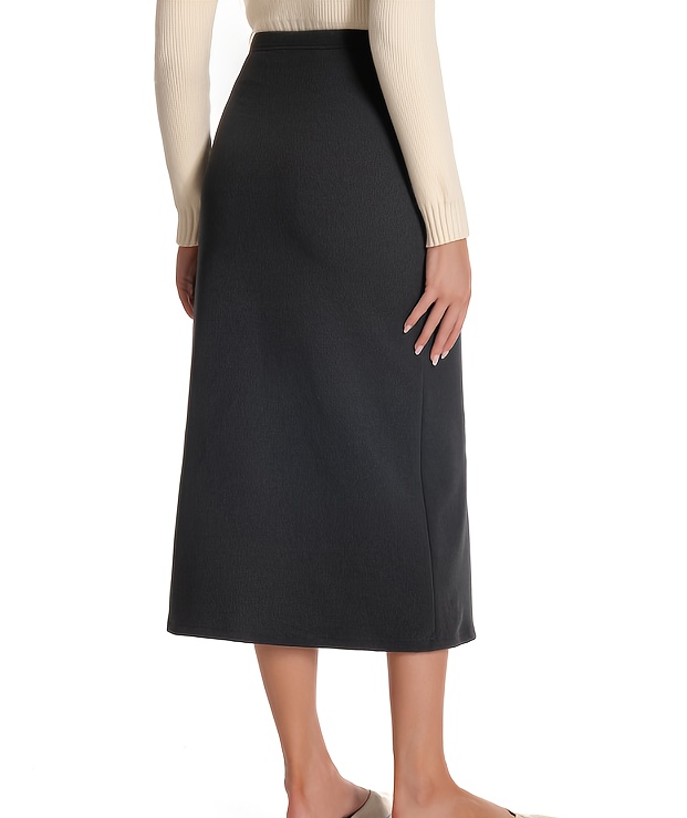 jupe chaude épaisse en   pour femme - robe longue décontractée avec soutien moyen, couleur  ,   pour lautomne et lhiver, vêtement confortable   et les tenues décontractées, vêtement   | style décontracté | jupe Détails du produit 1