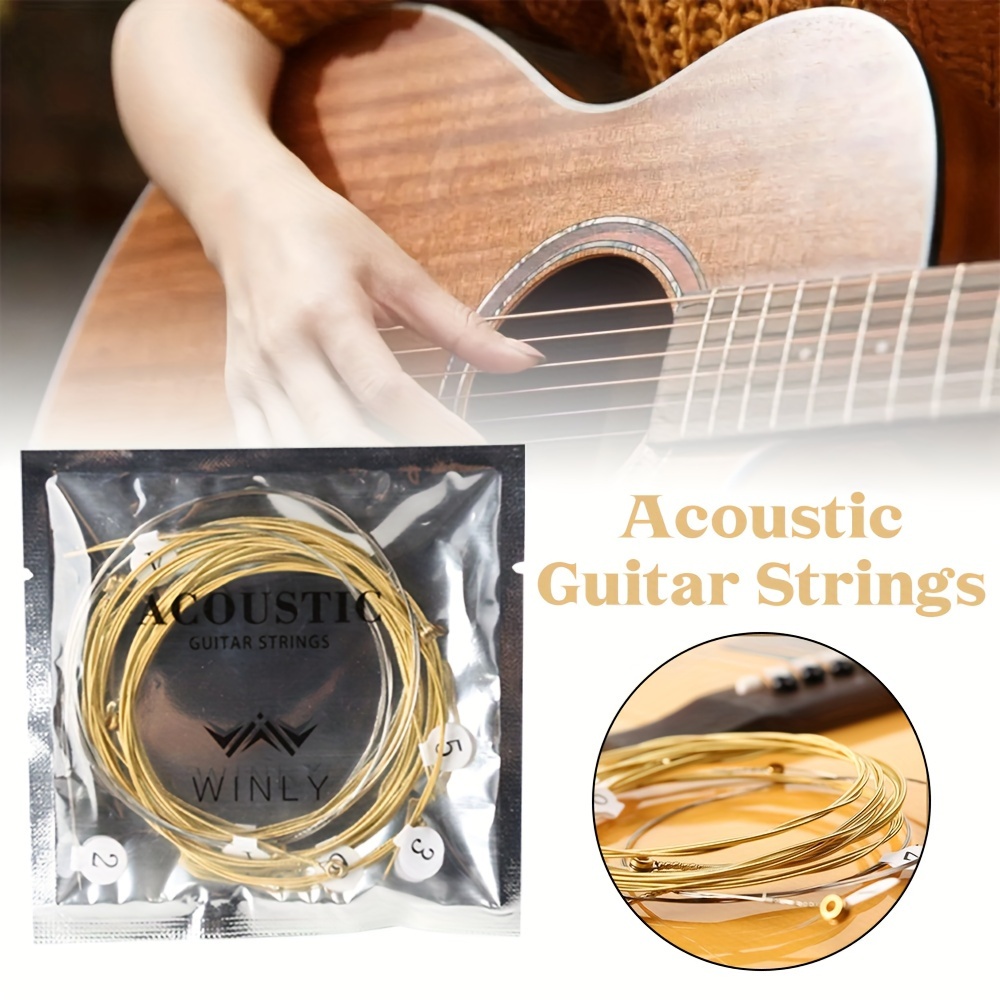 

Guitar Strings, Cordes De Guitare Acoustique, Cordes En Acier Hexagonales En Laiton, Strings.