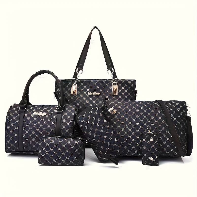 Image of European And 6pcs Set Mother And Daughter Bags, New Fashionable Women's Trendy Large-capacity Boston Handbag
