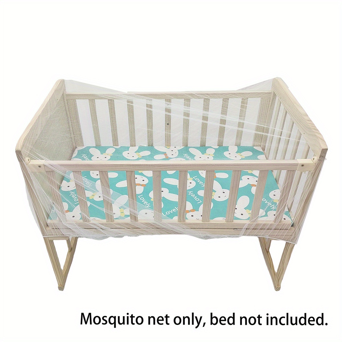 Image of Bed Safety Net Tent - Breathable And - Easy To Assemble, Lightweight Mesh, White, Perfect For Cribs, Bassinets, And Playpens, Insect And , Ideal Daycare Decor Gift