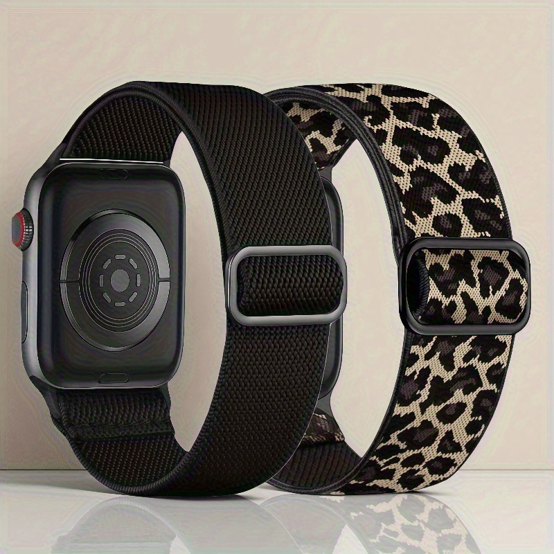 E-shop 2er-Pack atmungsaktives Apple Watch Armband: Atmungsaktives Stretcharmband, passend für Apple Watch Ultra 49mm/46mm/45mm/44mm, Unisex, passend