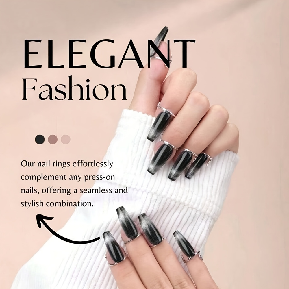 2pcs Adjustable Open-End Finger Rings for Women, Party Accessories